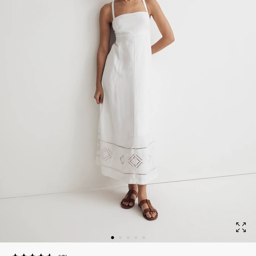 Madewell Embroidered Eyelet Tie-Back Cami Midi, Size 8